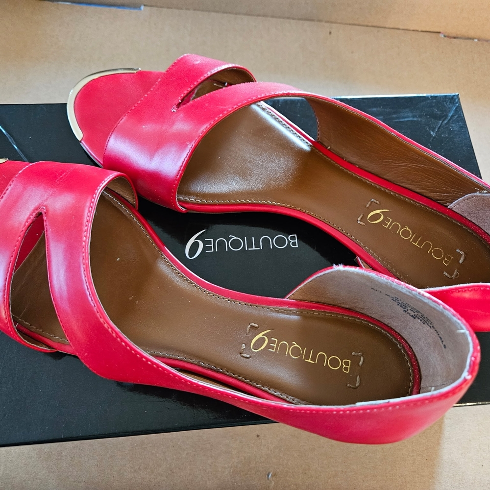 Boutique 9 Red Open-Toe Heels